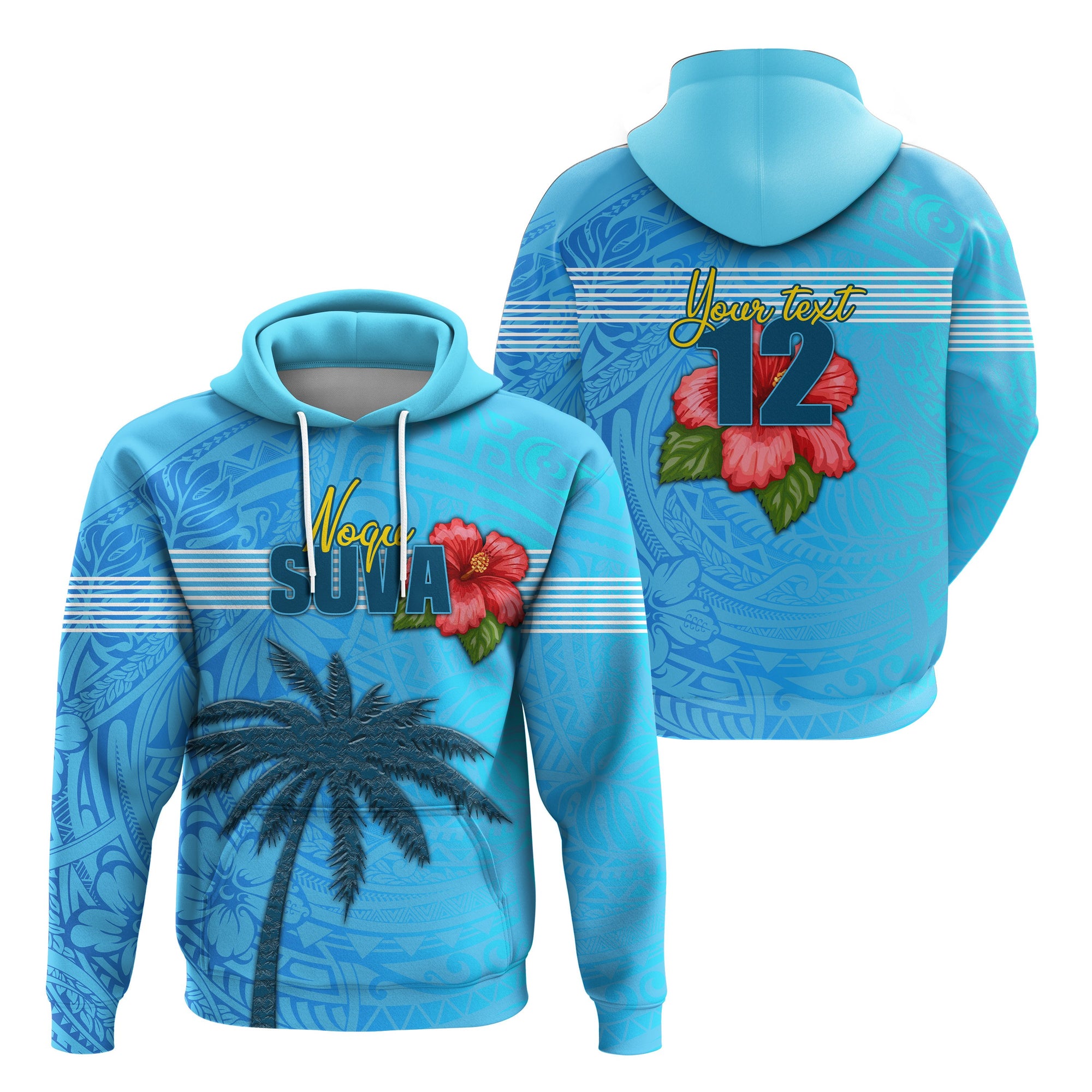 Custom Suva Rugby Hoodie Sport Style Unisex Blue - Polynesian Pride