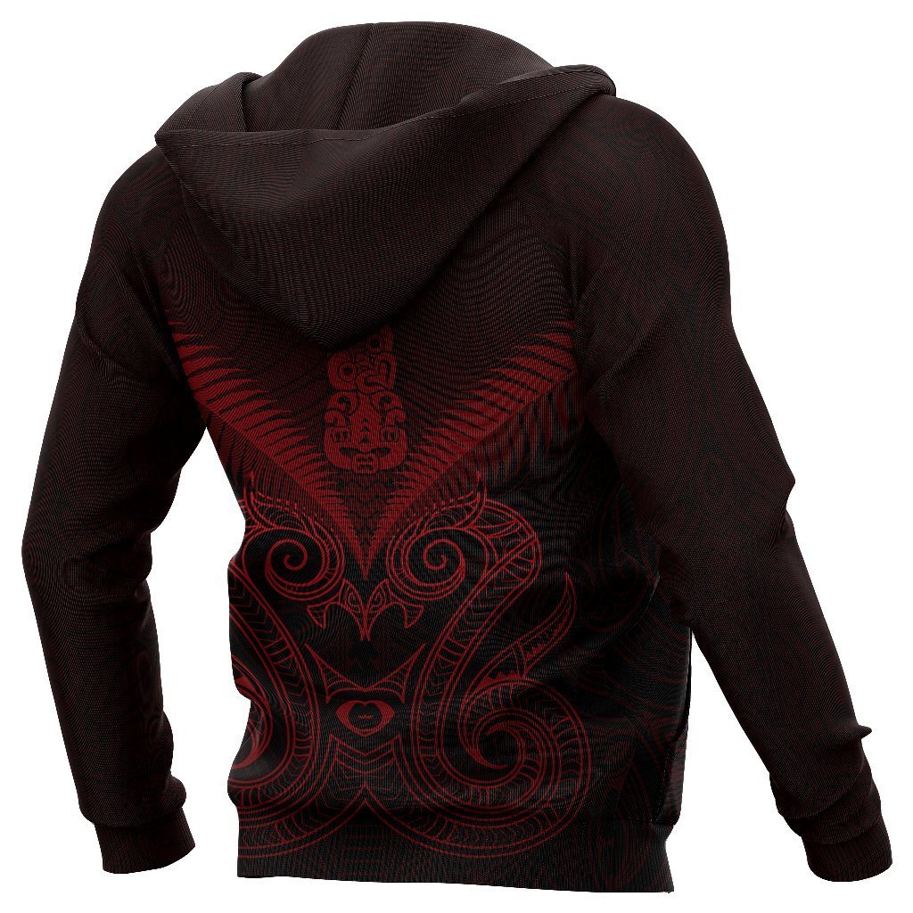 Maori Manaia New Zealand Zip up Hoodie Red - Polynesian Pride