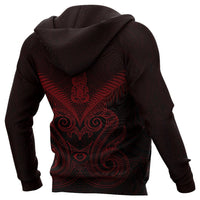 Maori Manaia New Zealand Zip up Hoodie Red - Polynesian Pride