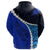 Paua Shell Maori Silver Fern Zip Hoodie Cobalt - Polynesian Pride