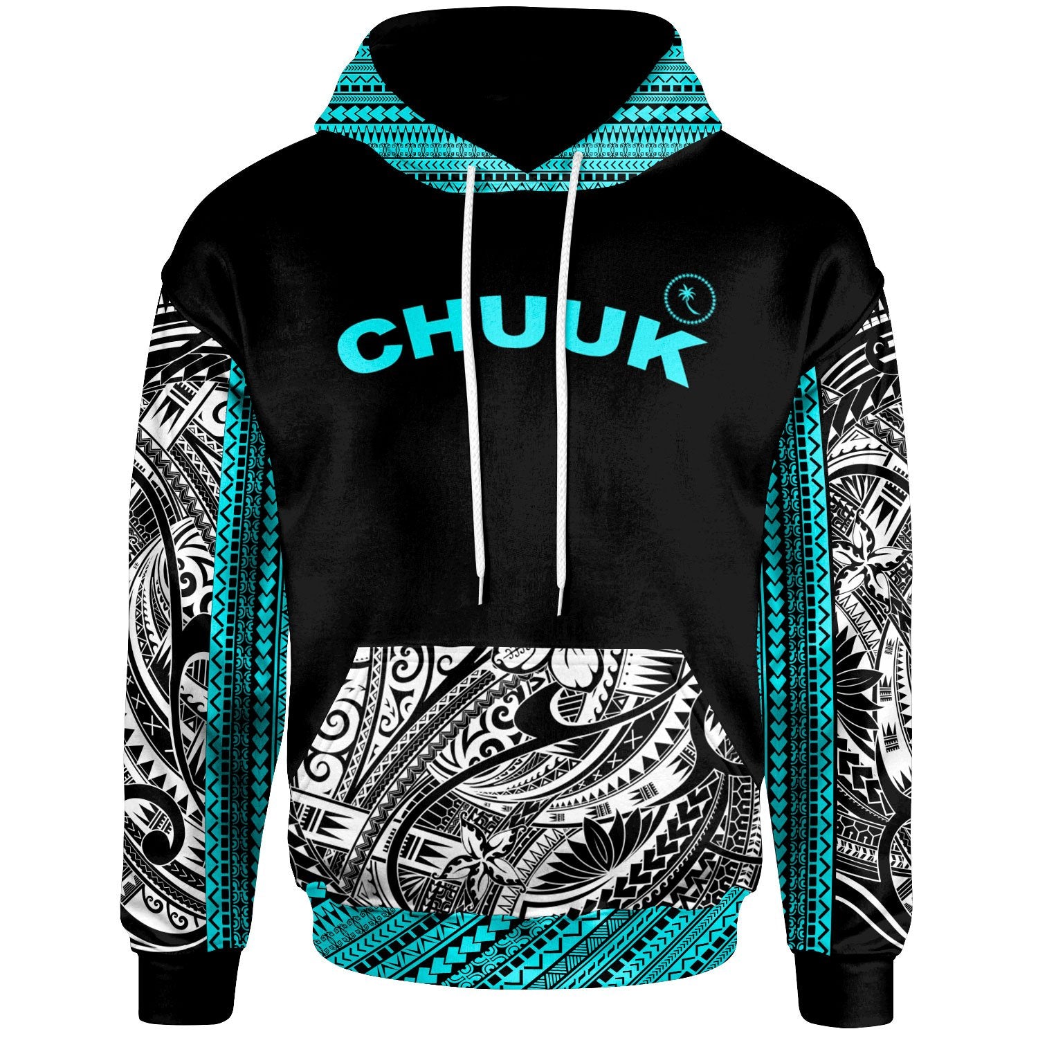 Chuuk Hoodie Minimalist Style Unisex Black - Polynesian Pride