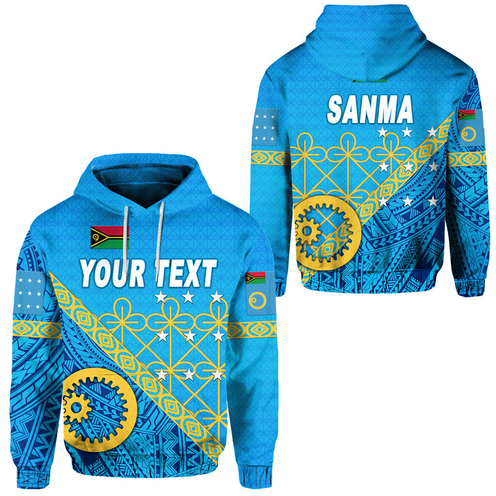 Custom Sanma Province Hoodie Vanuatu Pattern Unique Style LT8 Unisex Blue - Polynesian Pride