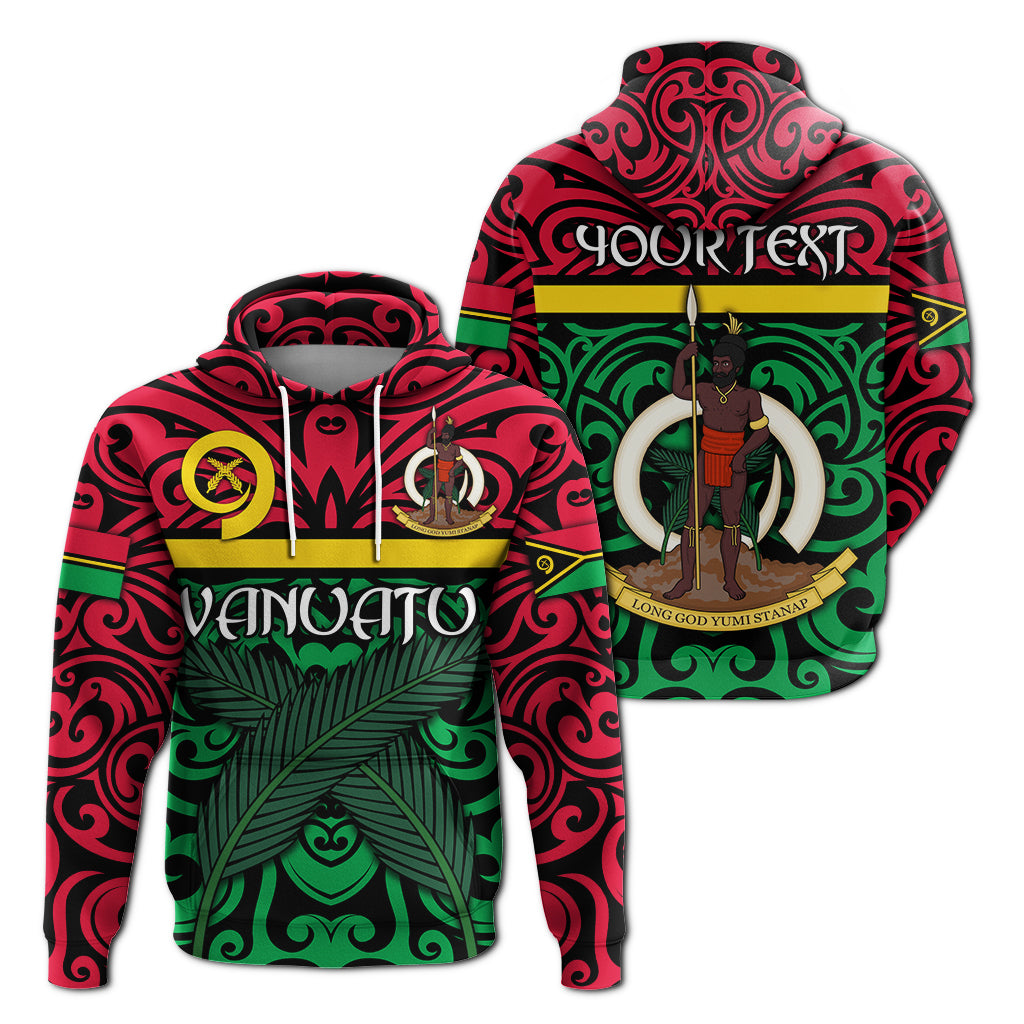 Custom Vanuatu Hoodie Melanesian Warrior Version 2 LT4 Unisex Green - Polynesian Pride