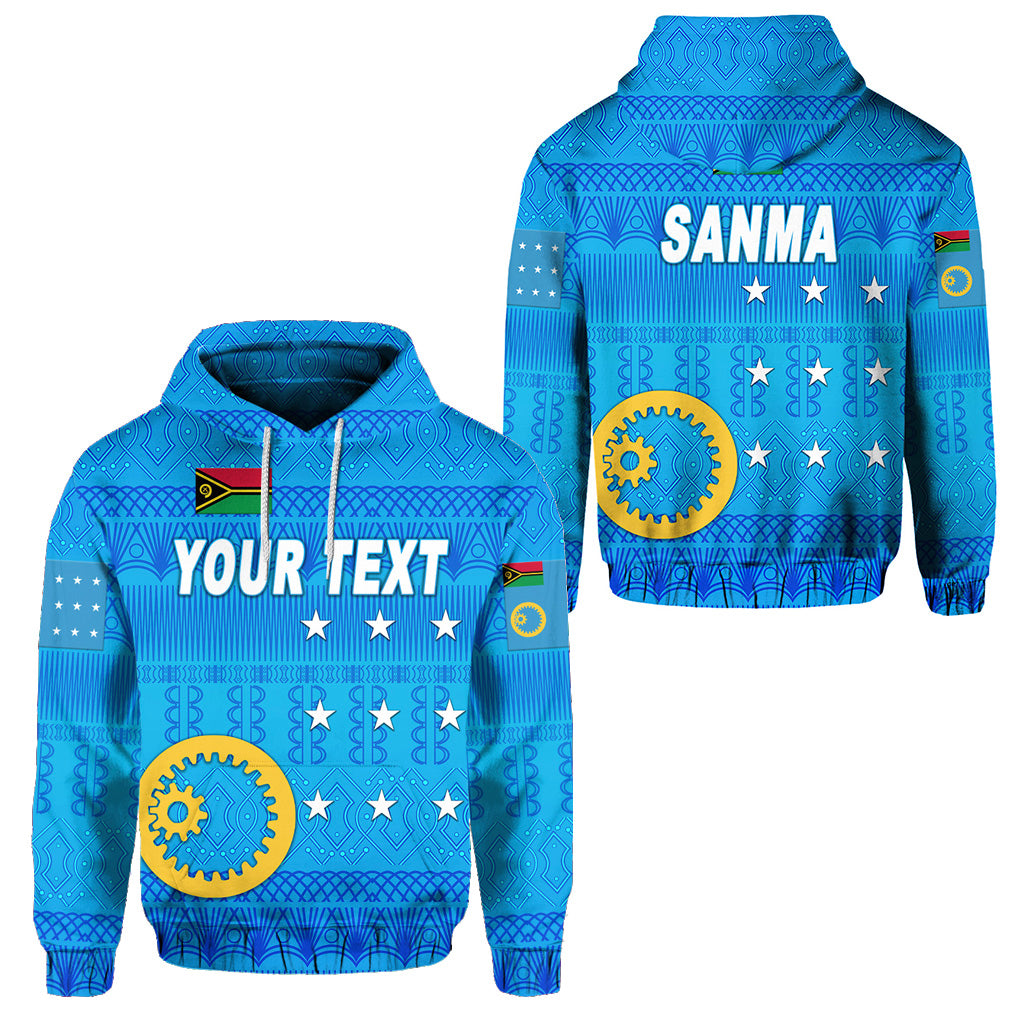 Custom Sanma Province Hoodie Vanuatu Pattern Traditional Style LT8 Unisex Blue - Polynesian Pride