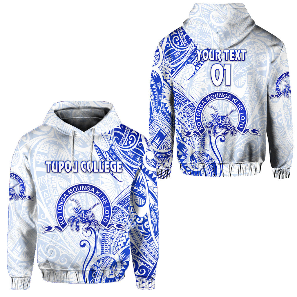 Custom Tonga Tupou College Hoodie Simple Vibes White, Custom Text and Number LT8 Unisex White - Polynesian Pride