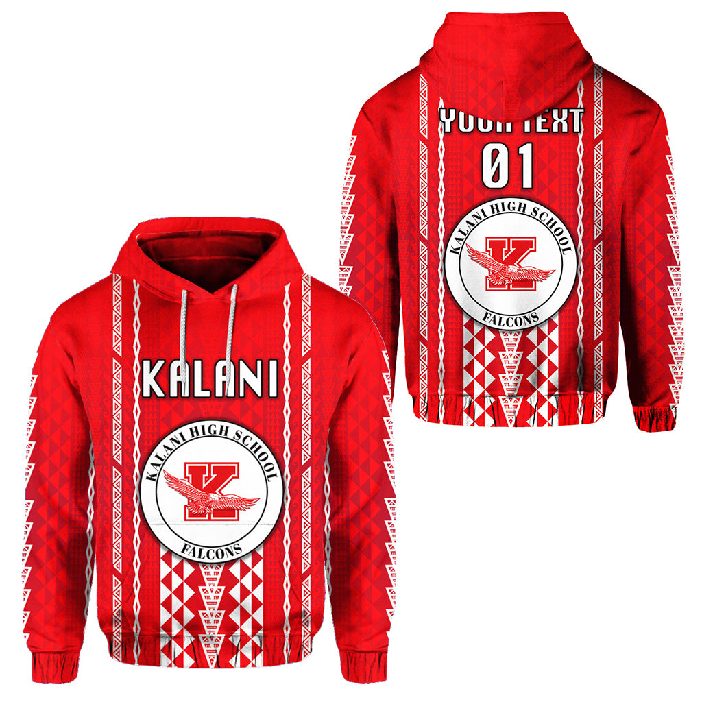 Custom Hawaii Kalani High School Hoodie Falcons Simple Style LT8 Unisex Red - Polynesian Pride