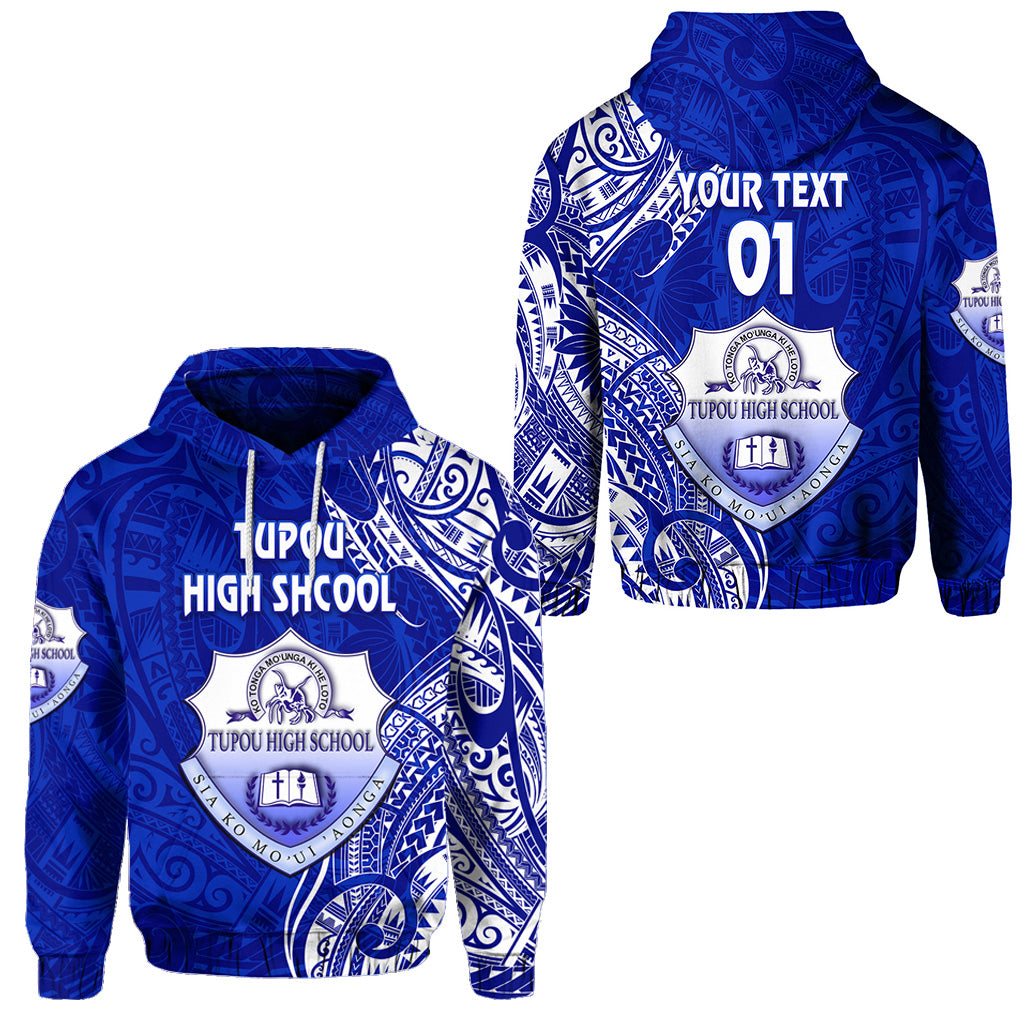 Custom Tonga Tupou High School Hoodie Simple Vibes, Custom Text and Number LT8 Unisex Blue - Polynesian Pride