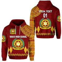 Custom Tonga Vavau High School Hoodie Simple Style Maroon, Custom Text and Number LT8 Maroon - Polynesian Pride