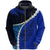 Paua Shell Maori Silver Fern Zip Hoodie Cobalt Unisex Black - Polynesian Pride