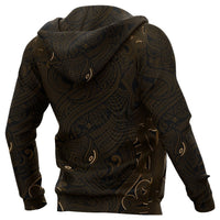 New Zealand Hoodie, Maori Gods Pullover Hoodie, Tumatauenga (God of War) Gold - Polynesian Pride