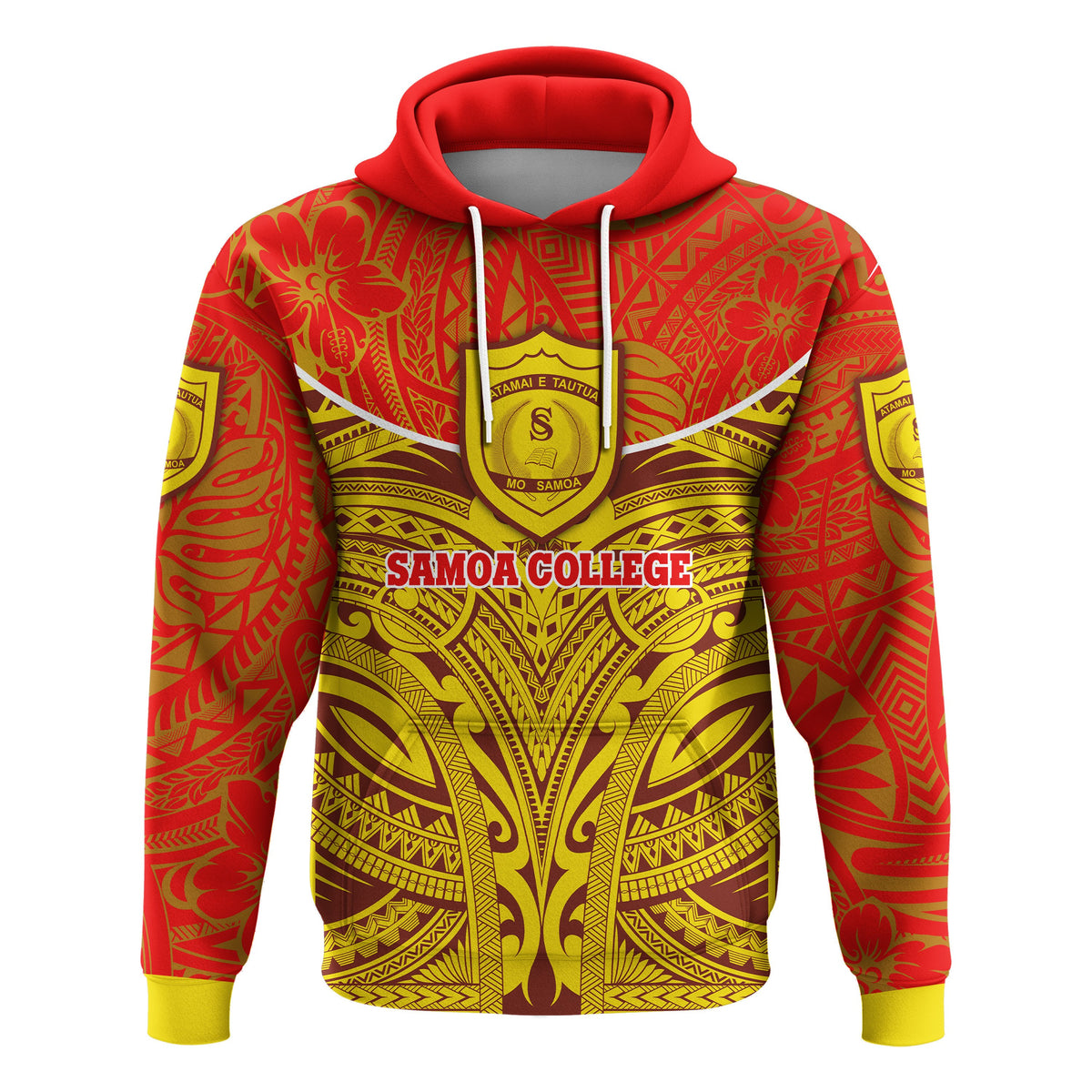 Custom Samoa College Hoodie Polynesian Royal Style Version 2 - Polynesian Pride
