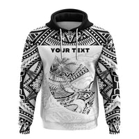 Custom Guam Rugby Hoodie Polynesian Patterns White Ver.2 LT16 - Polynesian Pride