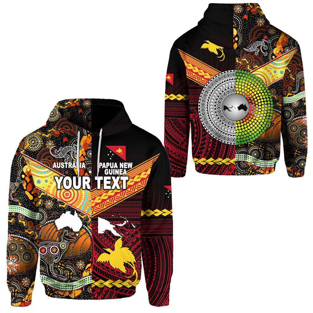 Custom Papua New Guinea Australia Aboriginal Hoodie Together LT8 Unisex Red - Polynesian Pride