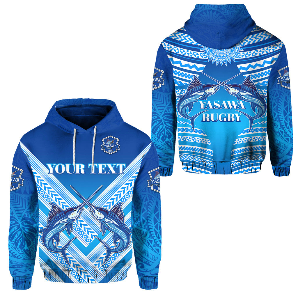 Custom Fiji Yasawa Rugby Union Hoodie Creative Style LT8 Unisex Blue - Polynesian Pride