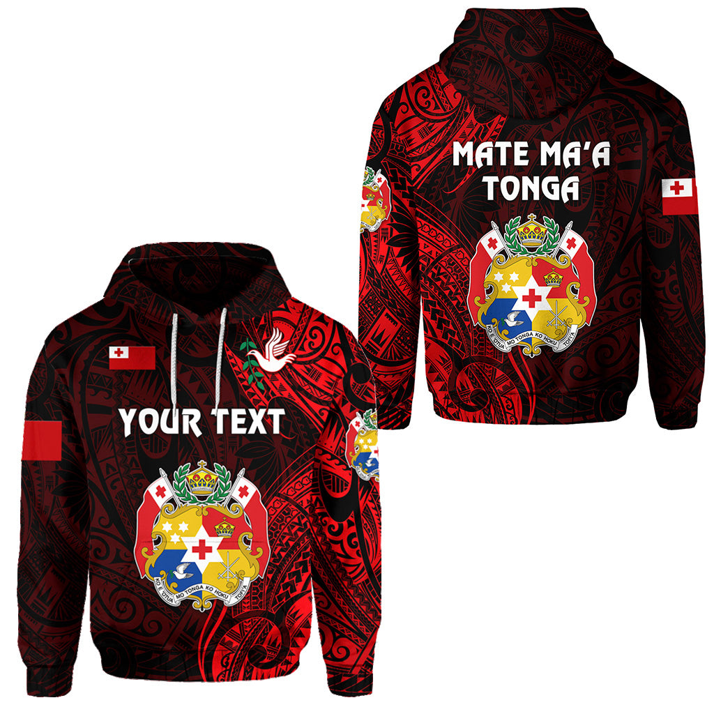 Custom Tonga Coat of Arms Hoodie Simple Vibes Red LT8 Unisex Red - Polynesian Pride