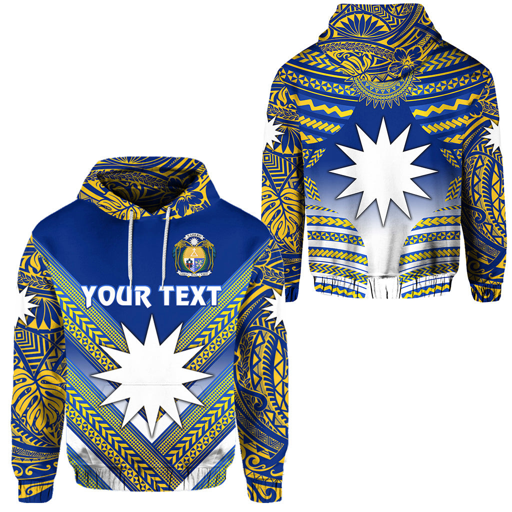 Custom Nauru Polynesian Flag Hoodie Creative Style Blue NO.1 LT8 Unisex Blue - Polynesian Pride