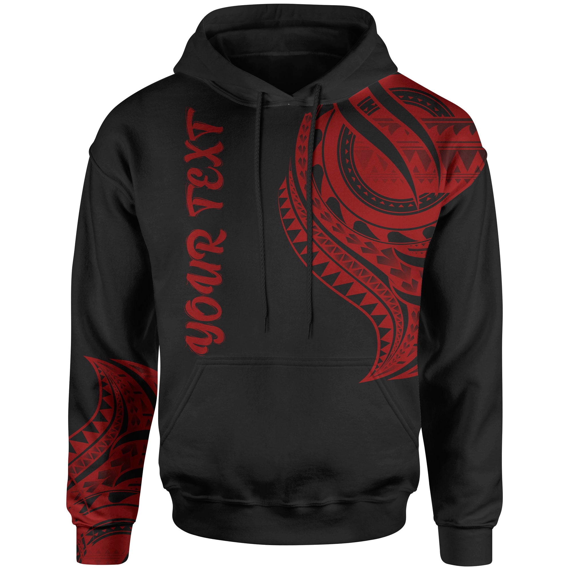 Federated States of Micronesia Custom Hoodie Federated States of Micronesia Tatau Red Patterns Unisex Black - Polynesian Pride