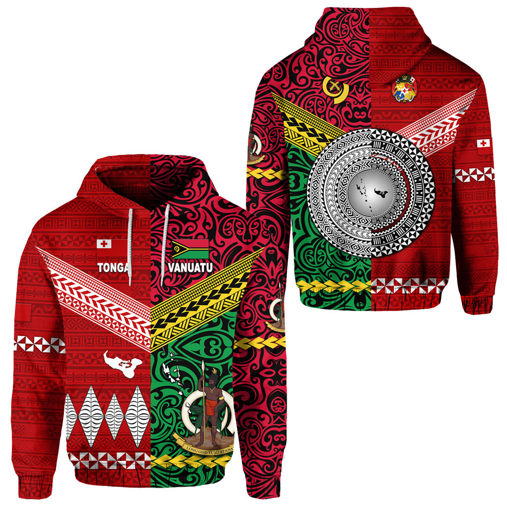 Vanuatu Tonga Hoodie Polynesian Together Bright Red LT8 Unisex Red - Polynesian Pride