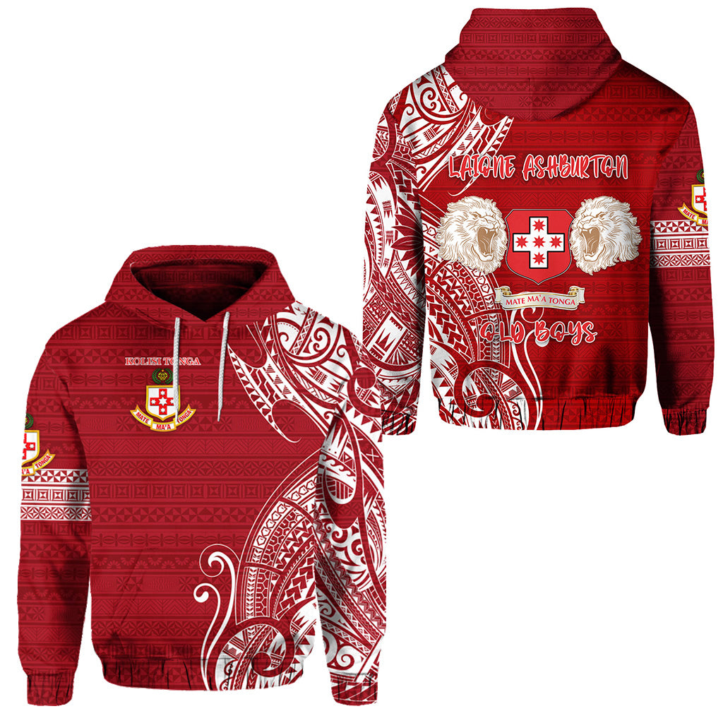 Kolisi Tonga Mate Maa Tonga Hoodie Laione Ashburton Old Boys LT8 Unisex Red - Polynesian Pride