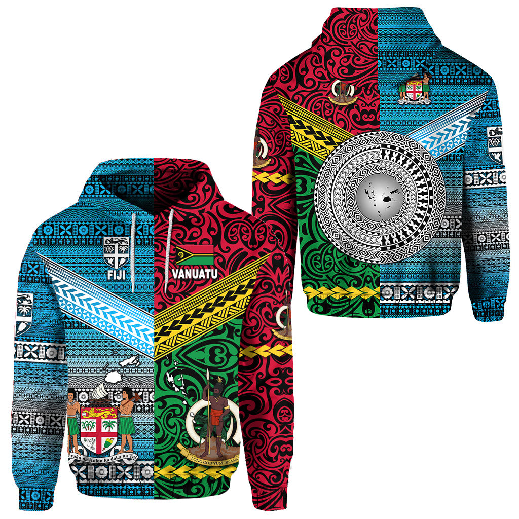 Vanuatu Fiji Hoodie Together Bright Color LT8 Unisex Red - Polynesian Pride