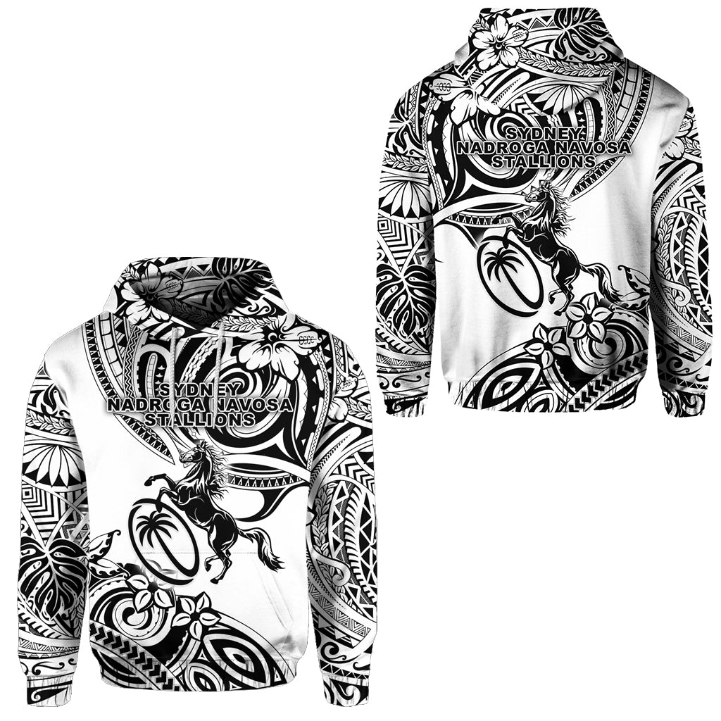 Fiji Rugby Hoodie Sydney Nadroga Navosa Stallions Unique Vibes White LT8 Unisex White - Polynesian Pride