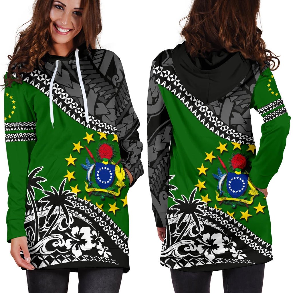 Cook Islands Hoodie Dress Fall In The Wave - Polynesian Pride