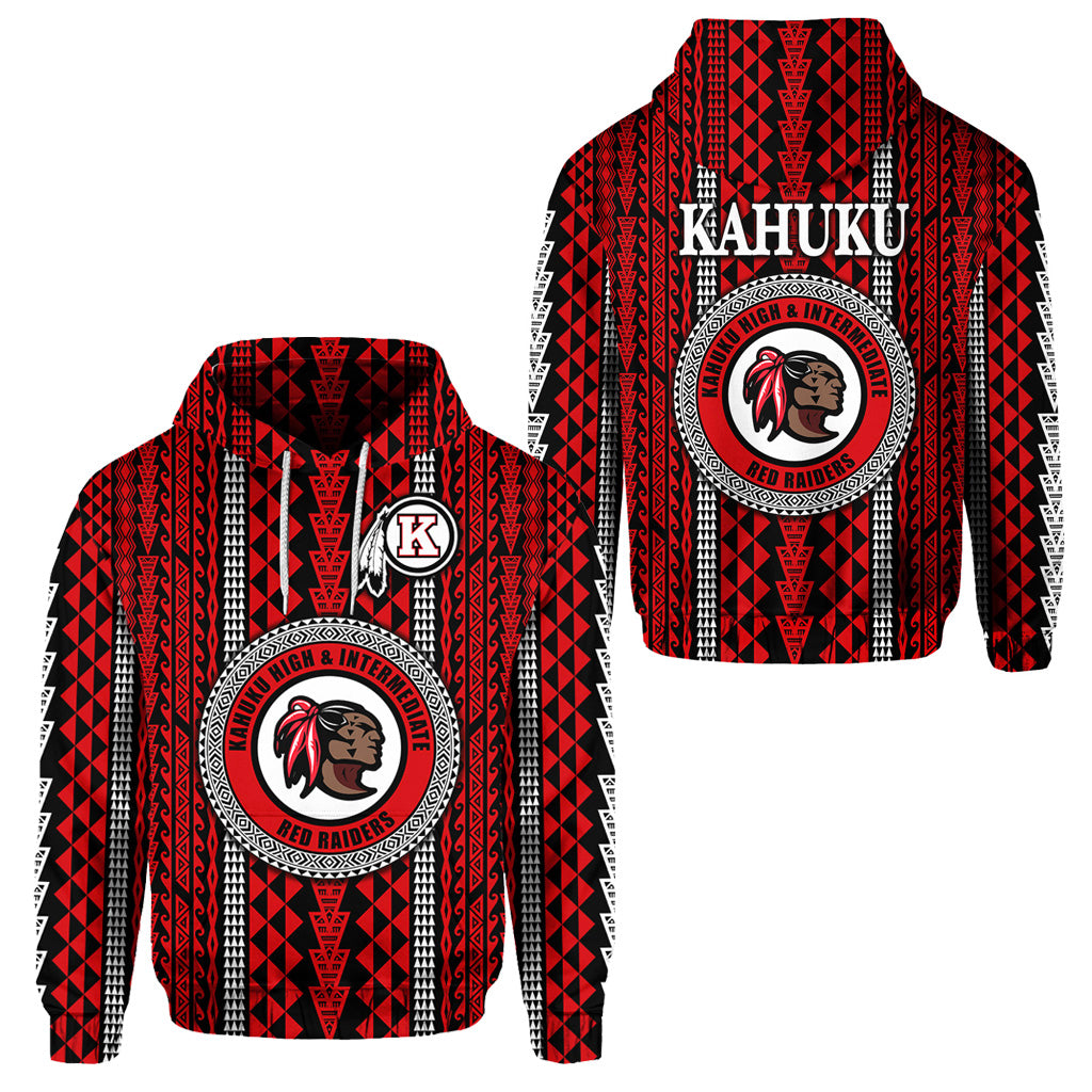 Hawaii Kahuku School Hoodie Kahuku High School Simple Style LT8 Unisex Red - Polynesian Pride