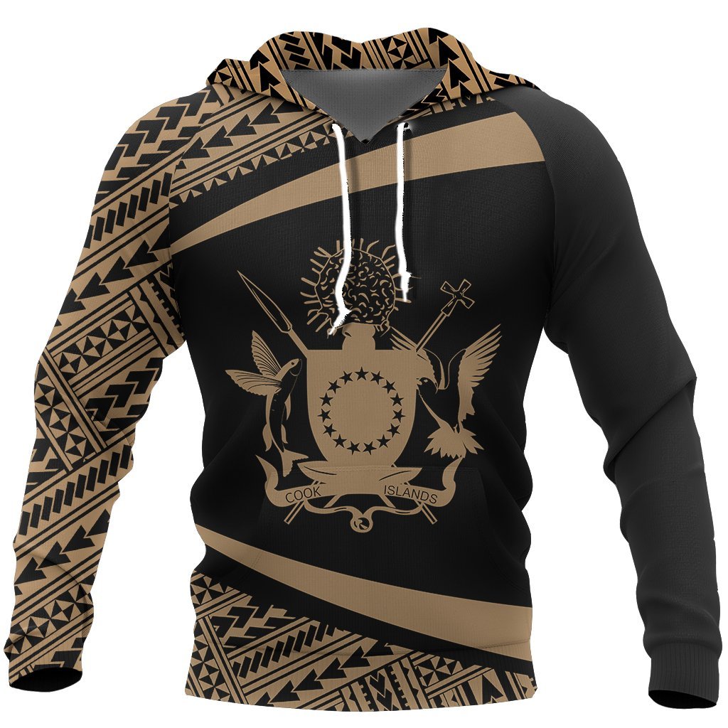 Cook Islands Polynesia Hoodie Circle Gold Ver 2.0 Unisex White - Polynesian Pride