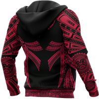 Hawaii Pullover Hoodie Kanaloa Polynesian Tattoo Special Red A8 - Polynesian Pride