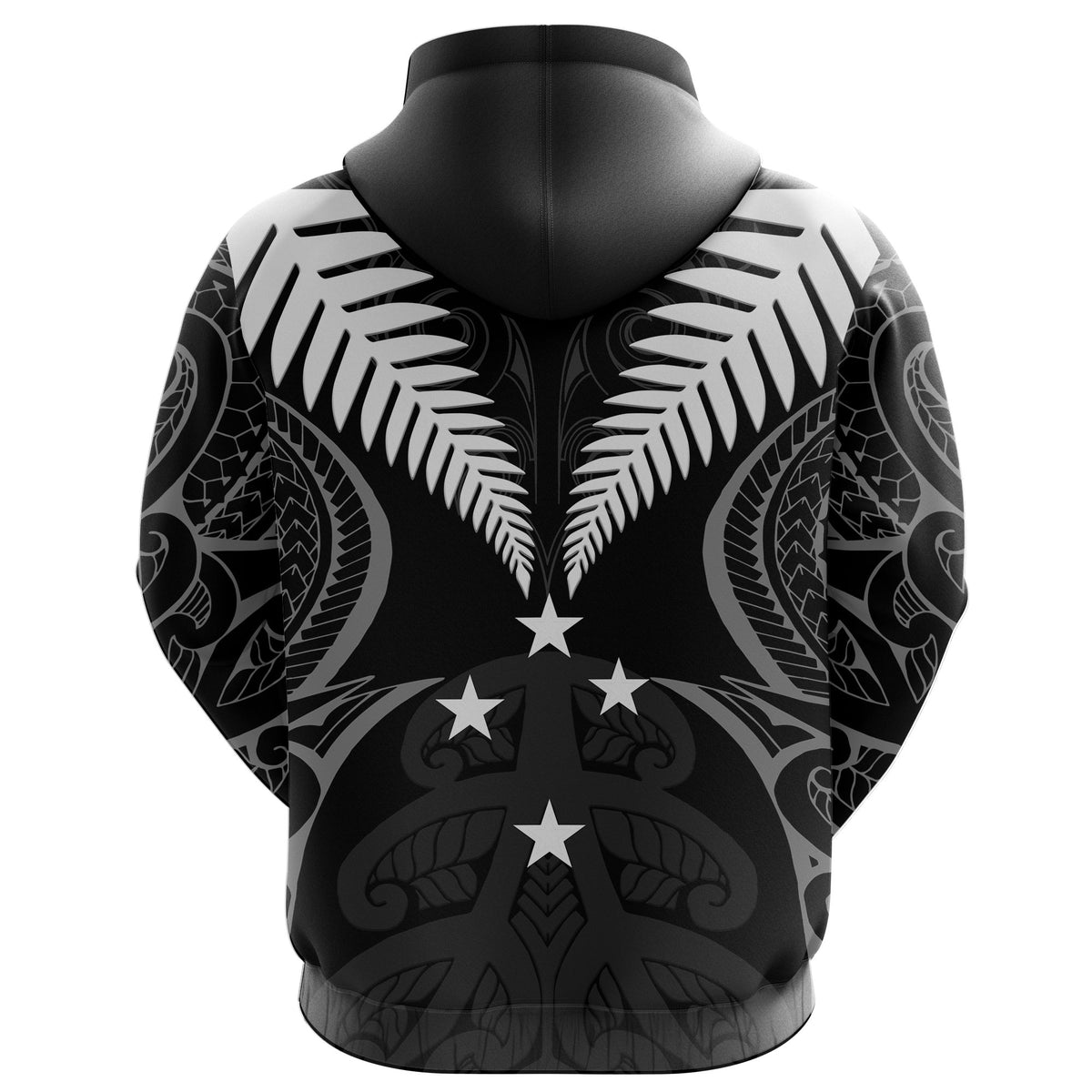 New Zealand Maori Silver Fern Zip up Hoodie - Polynesian Pride
