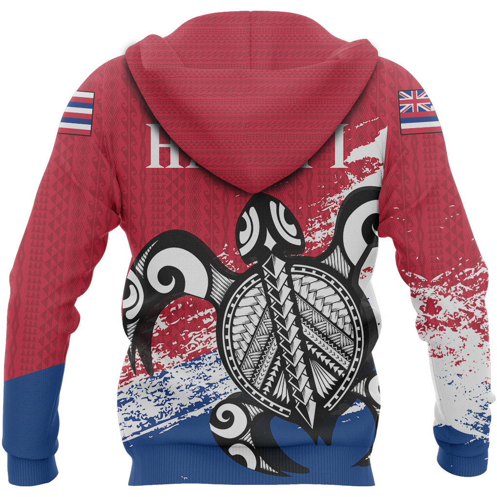 Hawaii Honu Hoodie Hawaii Flag Seal Special Version A02 - Polynesian Pride