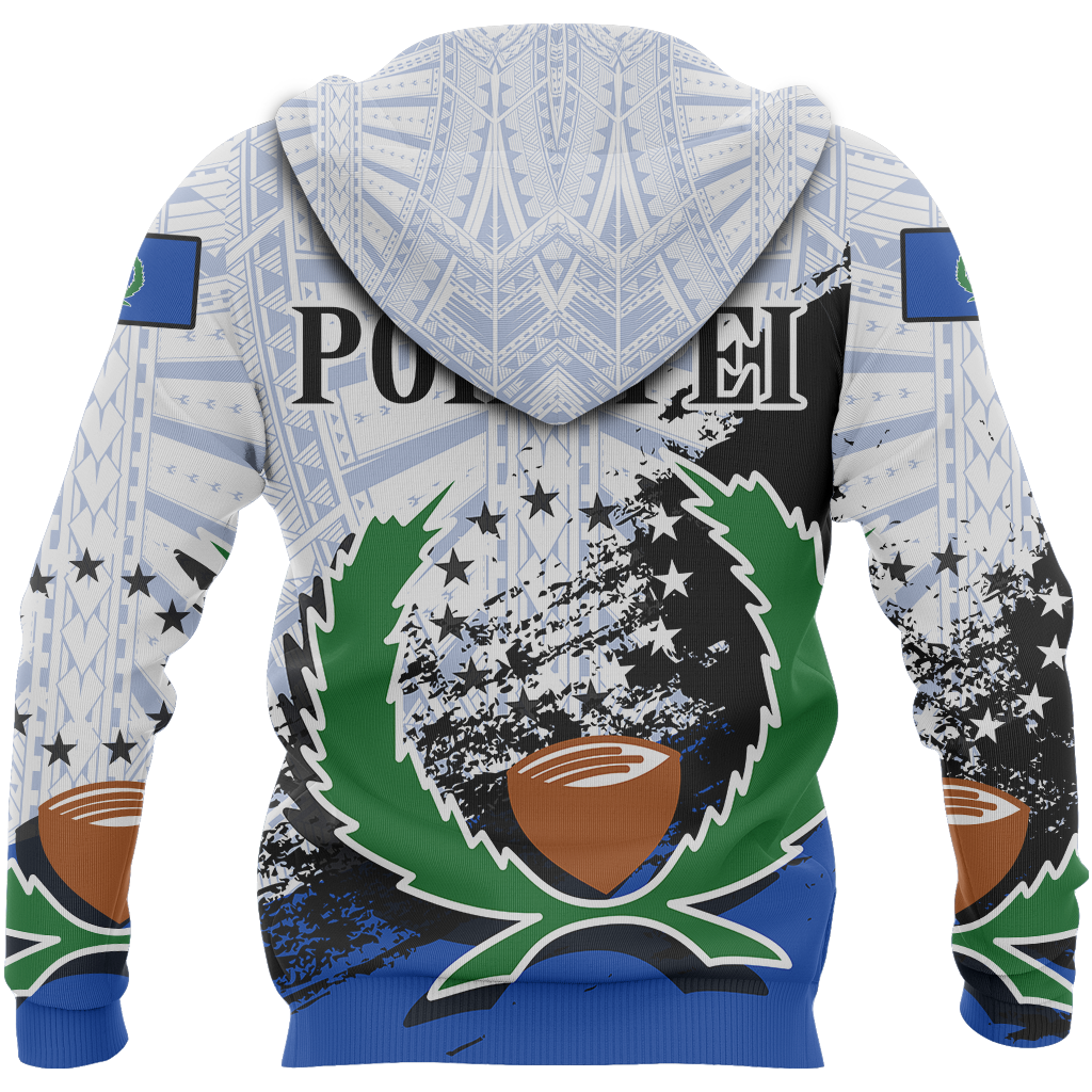 Pohnpei Hoodie Pohnpie Flag Special White Version Z2 - Polynesian Pride