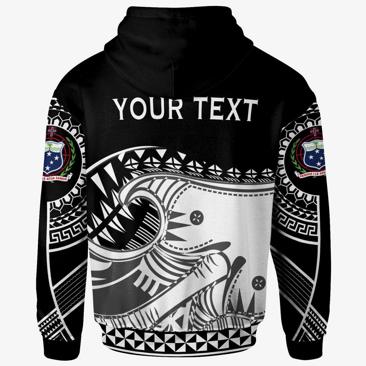 Samoa Custom Hoodie Dynamic Sport Style Black Color - Polynesian Pride