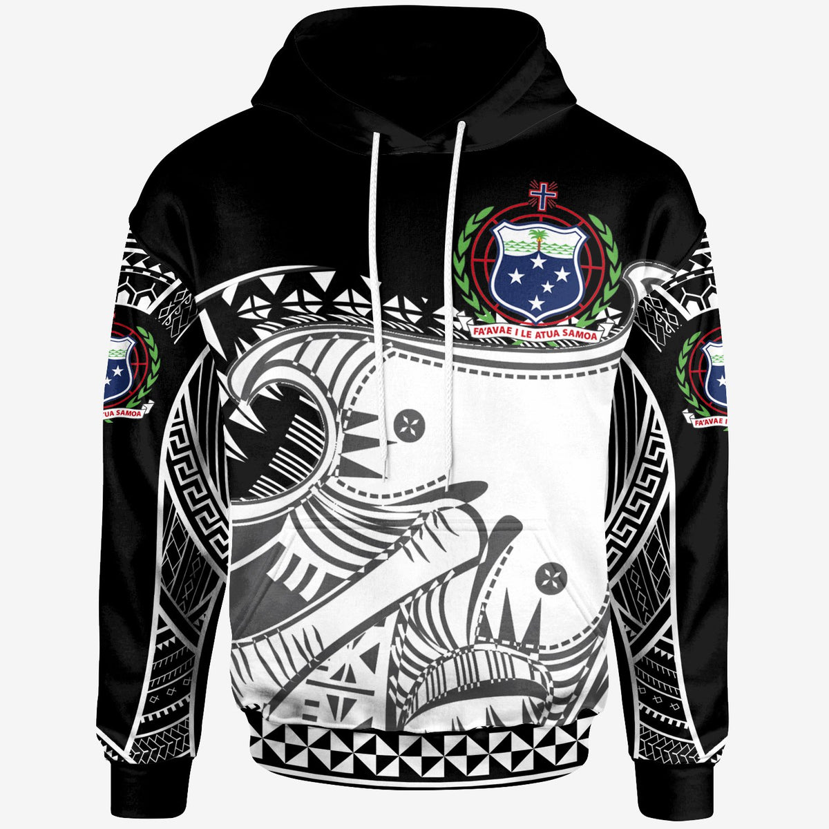 Samoa Custom Hoodie Dynamic Sport Style Black Color - Polynesian Pride