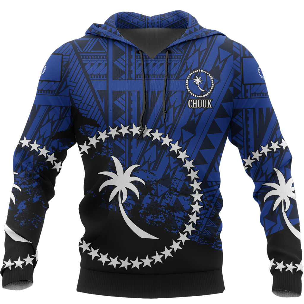 Chuuk Hoodie Chuuk Flag Special Z2 Unisex Blue - Polynesian Pride