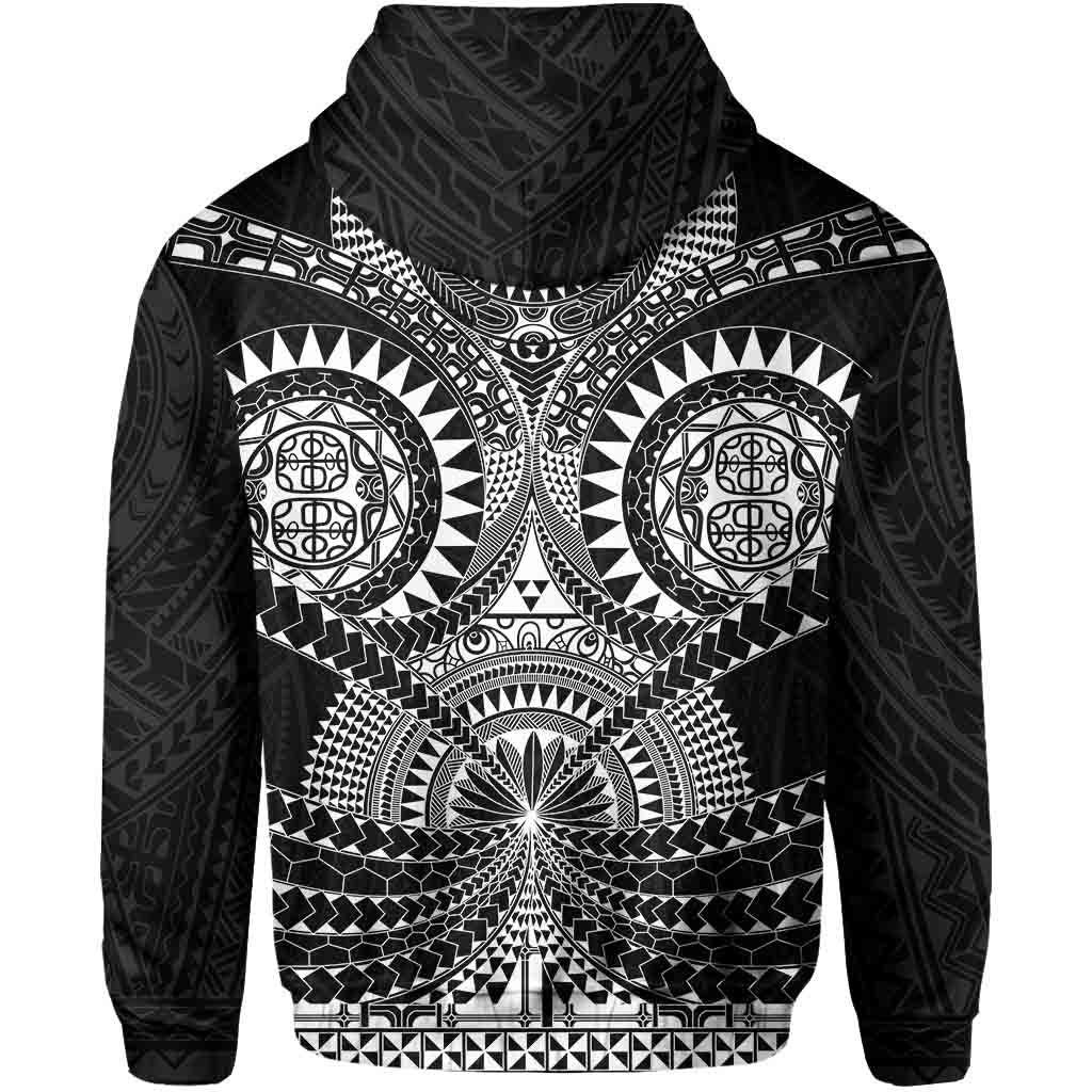Polynesian Tattoo All Over Print Zip Hoodie White - Polynesian Pride