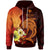 Hawaii Custom Hoodie Tribal Tuna Fish Unisex Orange - Polynesian Pride