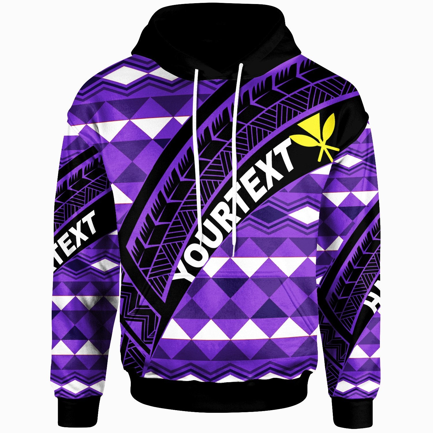 Hawaii Custom Hoodie Purple Hawaiian Tribal Seamless Pattern Unisex Purple - Polynesian Pride