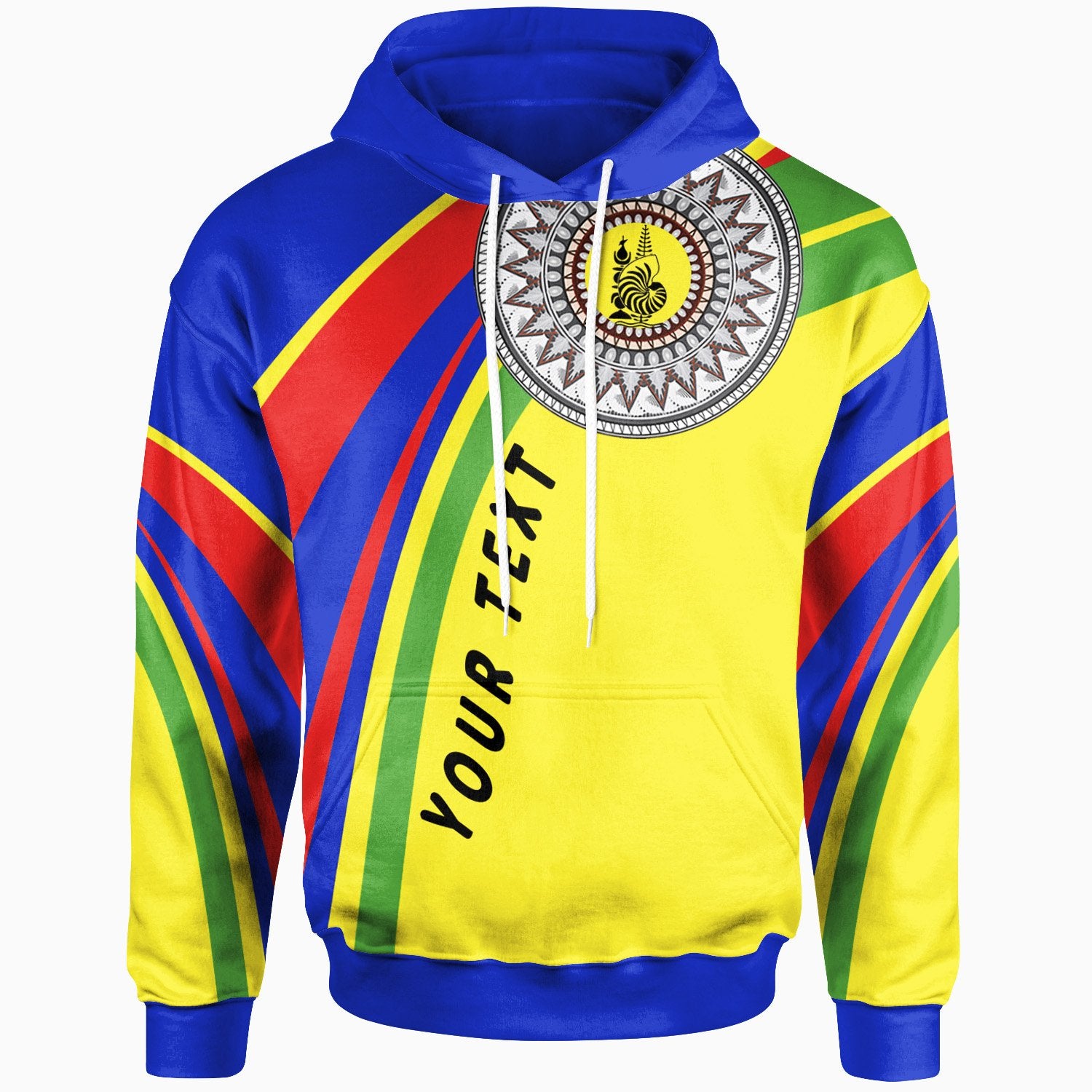 New Caledonia Custom Hoodie Handicraft Pattern With Flag Color I Love Unisex Flag Color - Polynesian Pride