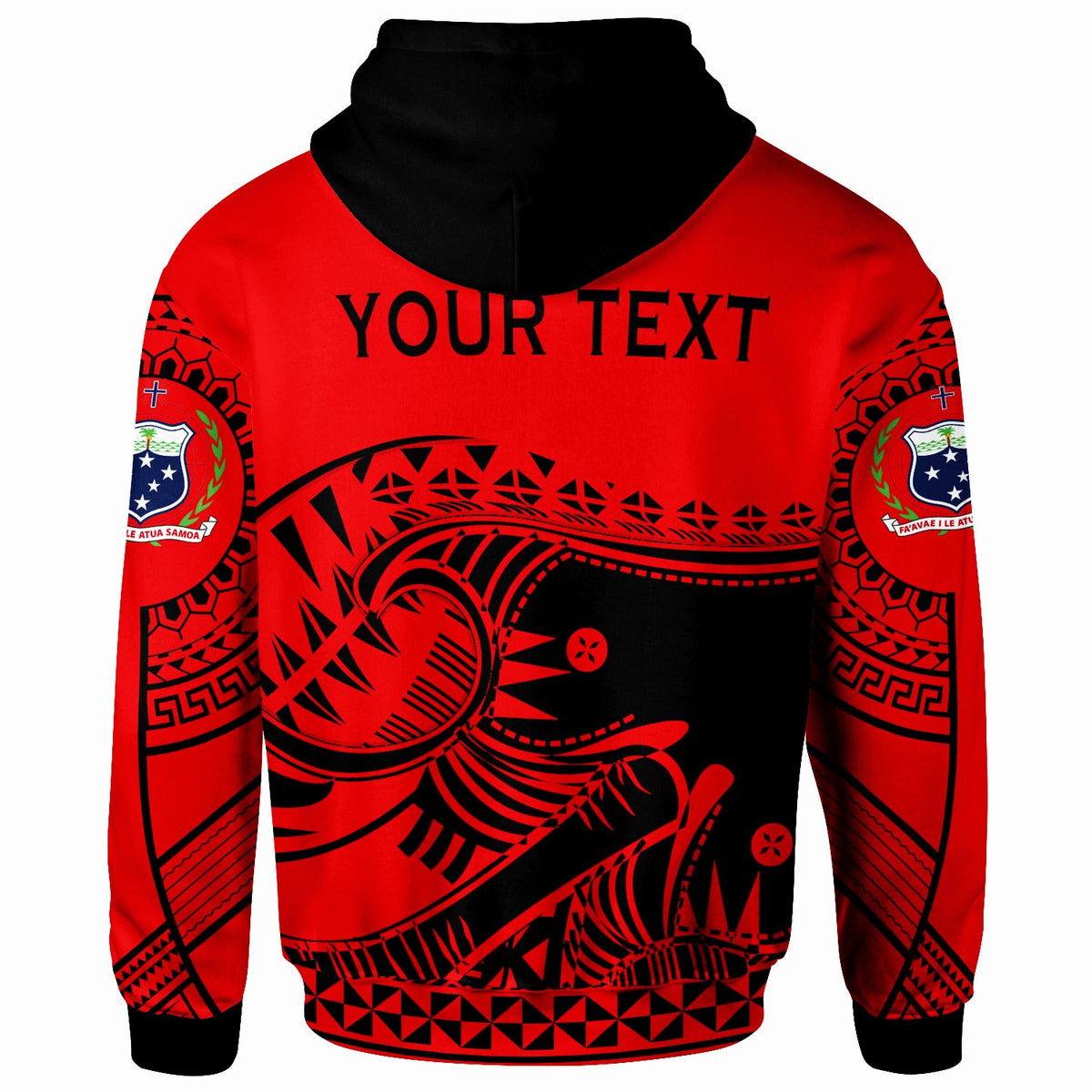 Samoa Custom Zip up Hoodie Dynamic Sport Style Red Color - Polynesian Pride