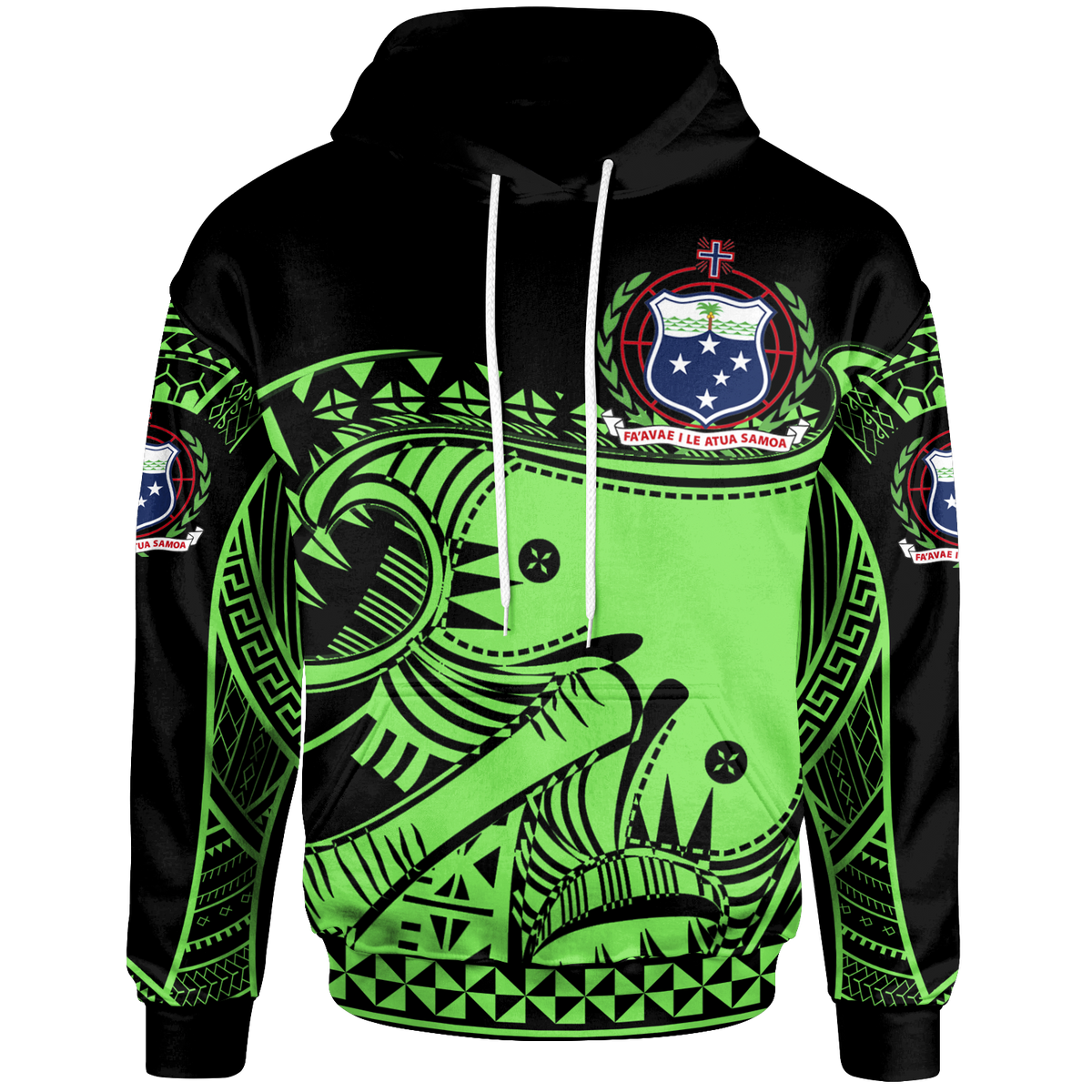 Samoa Custom Hoodie Dynamic Sport Style Green Neon Color Unisex Green - Polynesian Pride