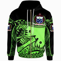 Samoa Custom Zip up Hoodie Dynamic Sport Style Green Neon Color Unisex Green - Polynesian Pride