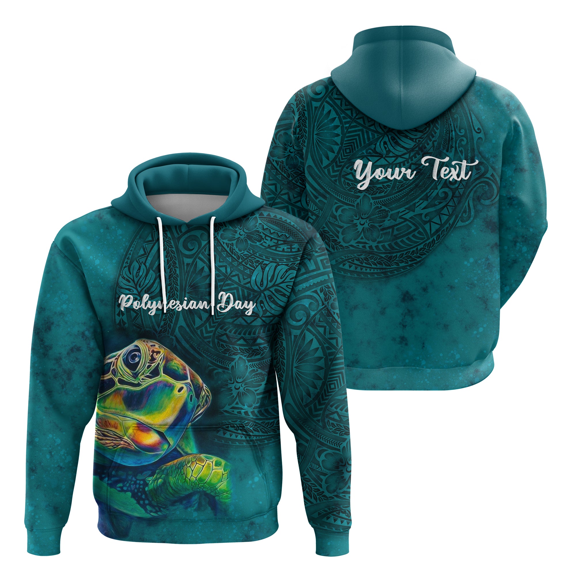 Custom Polynesian Day Hoodie Ocean Style LT16 Unisex Blue - Polynesian Pride