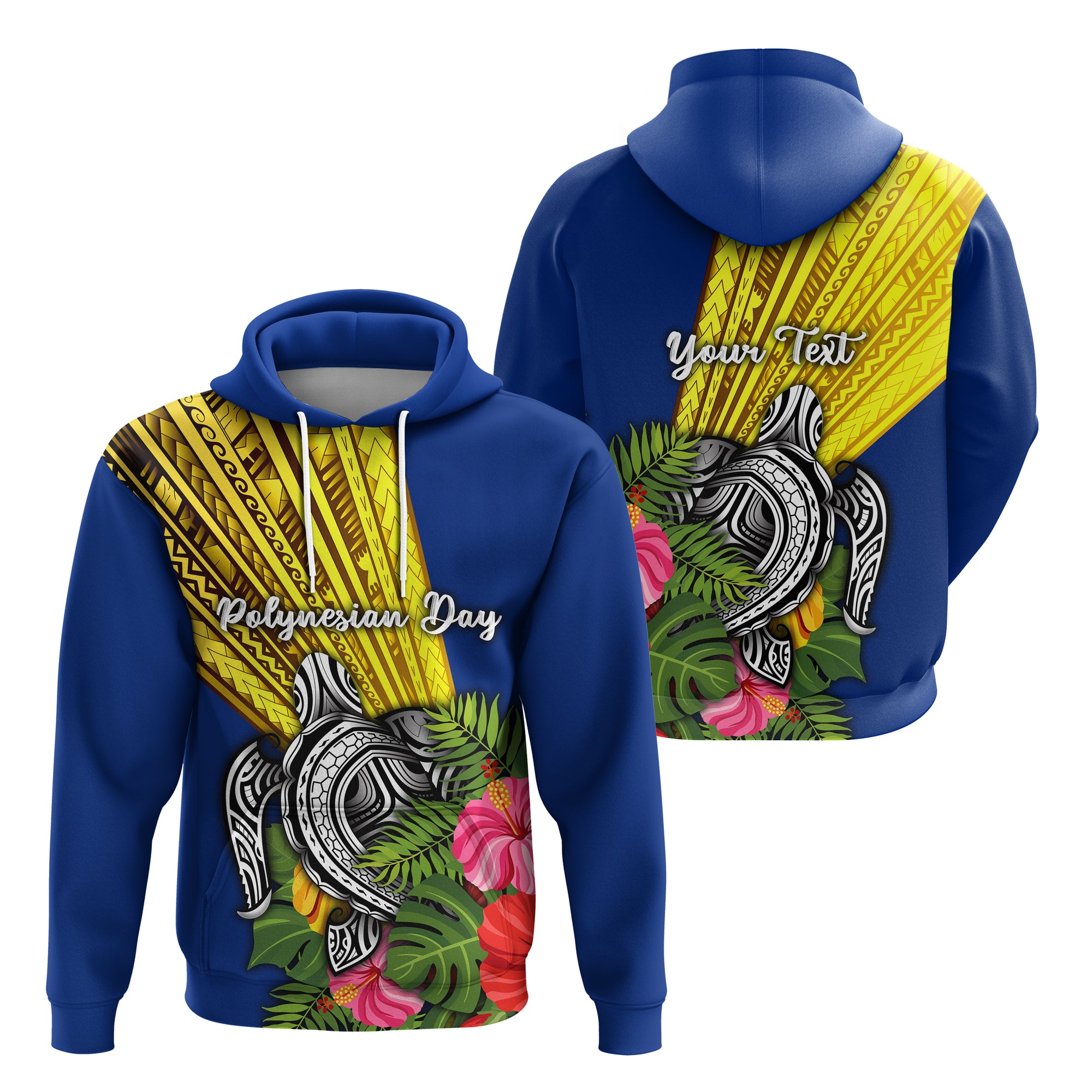 Custom Polynesian Day Hoodie Sun Style LT16 Unisex Blue - Polynesian Pride