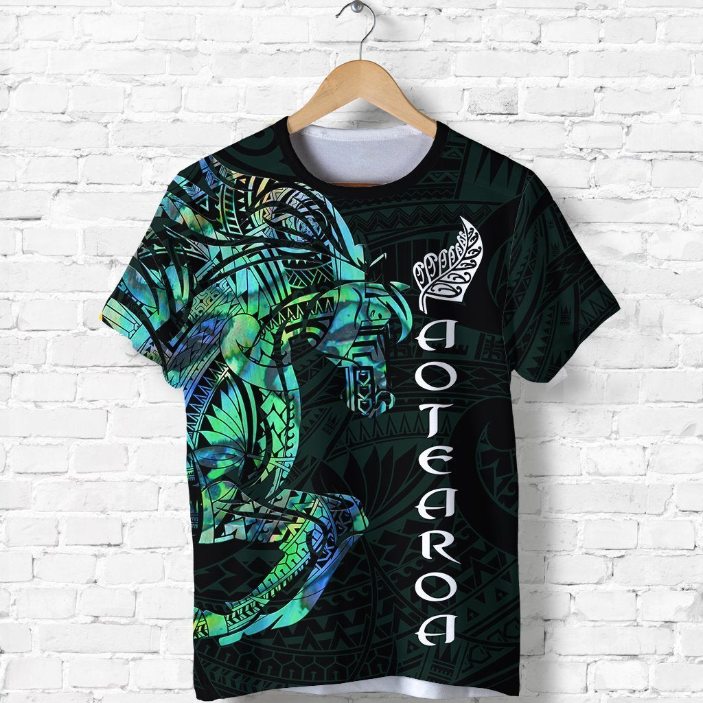 New Zealand Shirt, Maori Horse Paua Shell T Shirt Unisex Black - Polynesian Pride