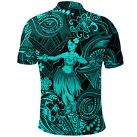 Hawaii Hula Girl Polynesian Polo Shirt Unique Style Turquoise LT8 - Polynesian Pride