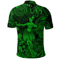Hawaii Hula Girl Polynesian Polo Shirt Unique Style Green LT8 - Polynesian Pride