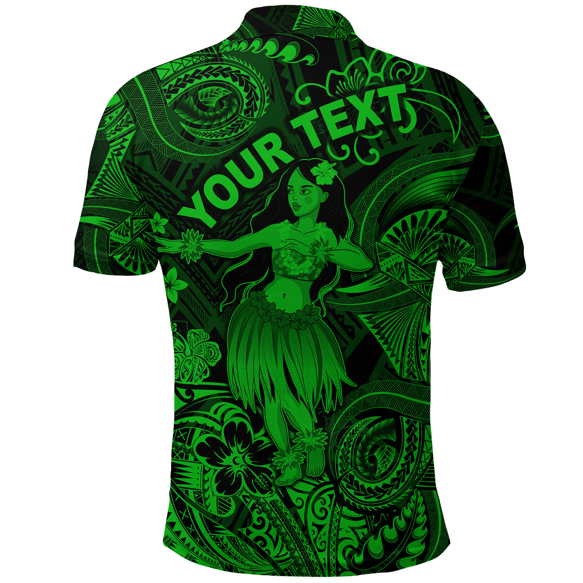 Custom Hawaii Hula Girl Polynesian Polo Shirt Unique Style Green LT8 - Polynesian Pride