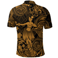 Hawaii Hula Girl Polynesian Polo Shirt Unique Style Gold LT8 - Polynesian Pride