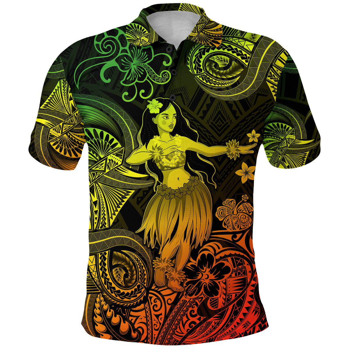 Hawaii Hula Girl Polynesian Polo Shirt Unique Style Reggae LT8 - Polynesian Pride